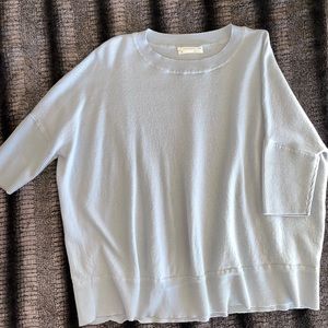 Anthropologie blue merino wool shirt.